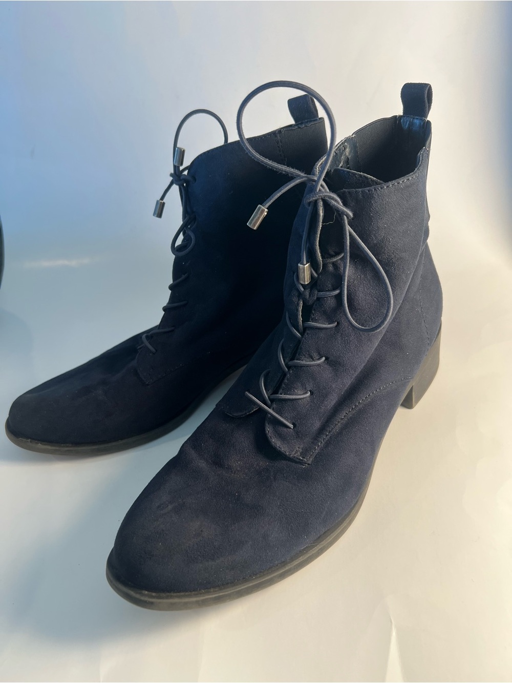 Graceland Faux Suede Lace-Up Navy Ankle Boots for Women Size 42 (11)